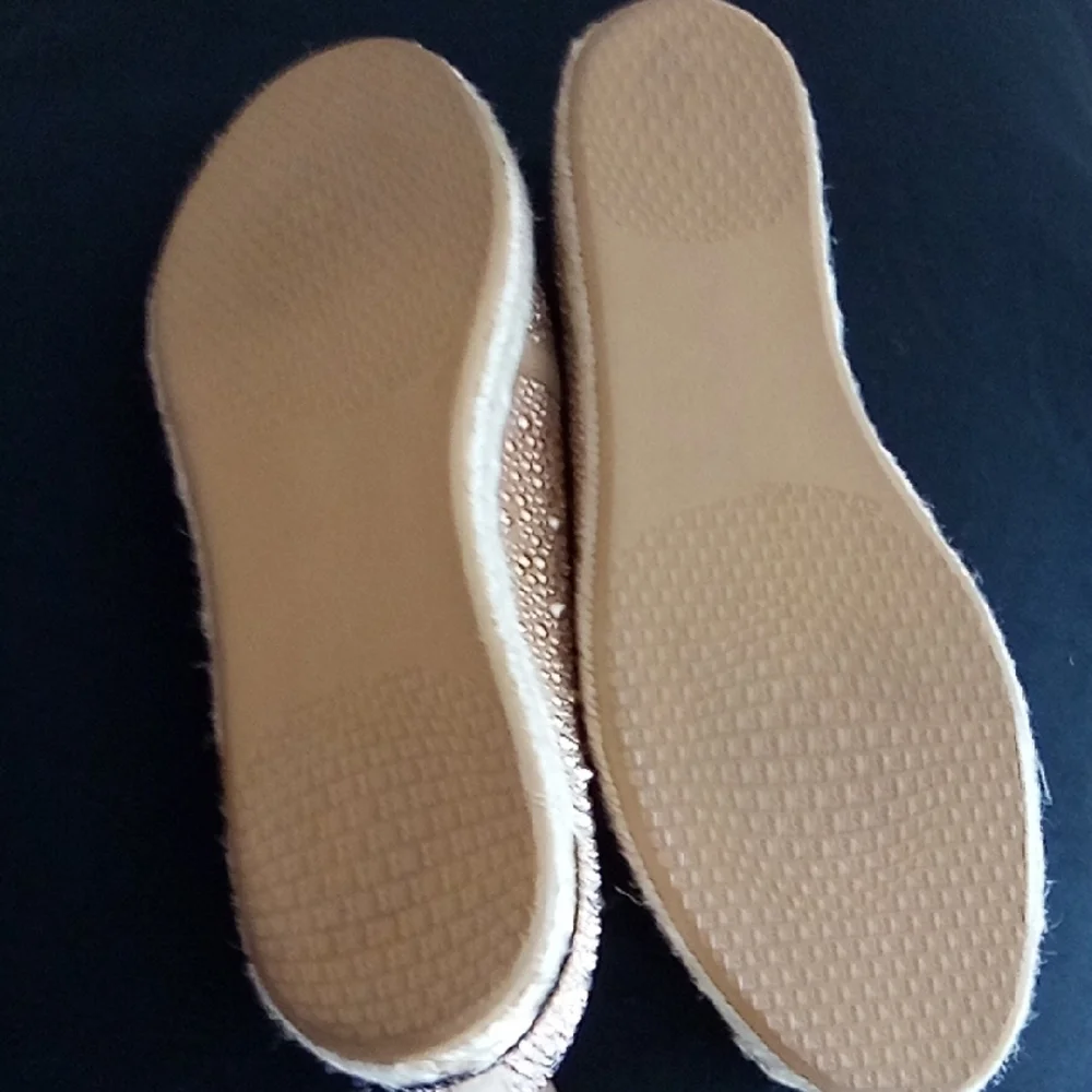 Stuart Weitzman Gold Beaded Espadrilles